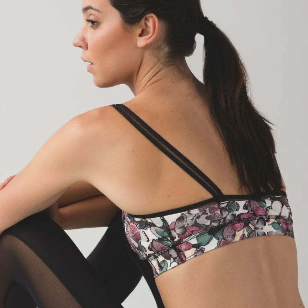 Lululemon Straight Up Bra So Fly Butterfly Angel Wing Multi/Black/Mink Berry. 6 - Picture 9 of 9
